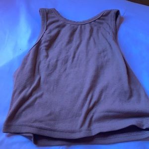 Cropped Ribbed Tan Tank